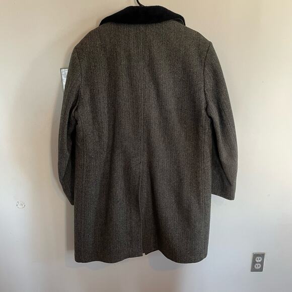 VTG London Fog 100% Pure Wool Men's Coat SZ 44 REG Faux Fur Collar Business EUC - Picture 8 of 8
